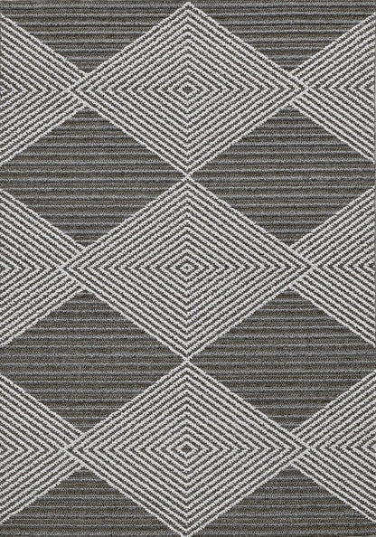 8' Gray Geometric Indoor Outdoor Area Rug