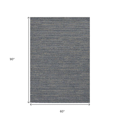 4' X 6' Denim Blue Abstract Indoor Outdoor Area Rug