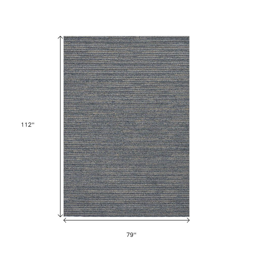 4' X 6' Denim Blue Abstract Indoor Outdoor Area Rug
