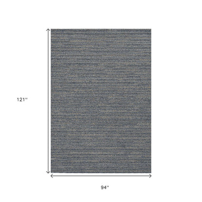 4' X 6' Denim Blue Abstract Indoor Outdoor Area Rug