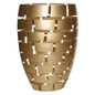 12" Gold And Clear Geometric Oval Lead Free Crystal Table Vase