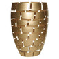 12" Gold And Clear Geometric Oval Lead Free Crystal Table Vase