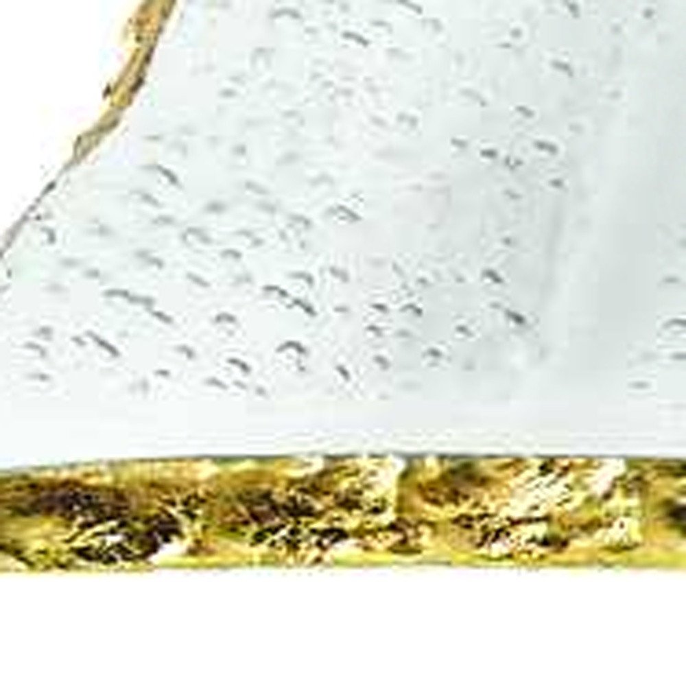 18 Mouth Blown Rectangular Edge Gold Leaf Serving Platter Or Tray