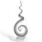 20" Clear and Brown Murano Glass Modern Abstract Tabletop Sculpture