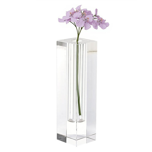 9" Clear Square Lead Free Crystal Table Vase