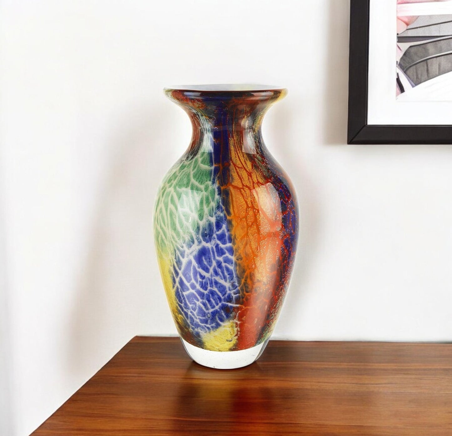 11 Multicolor Art Glass Vase