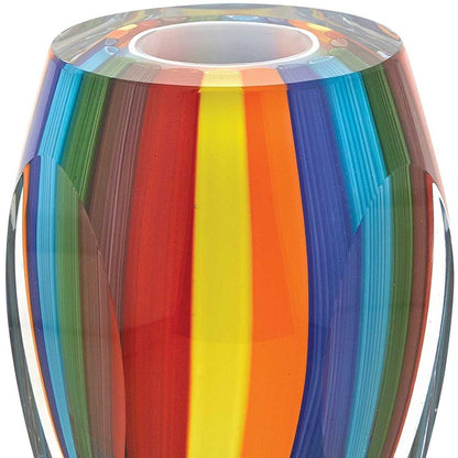 6 Multicolor Art Glass Vase