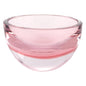 6" Pink Mouth Blown Crystal Thick Walled Bowl