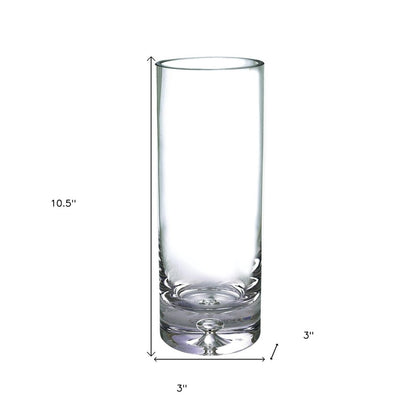 11" Clear Cylinder Crystal Table Vase