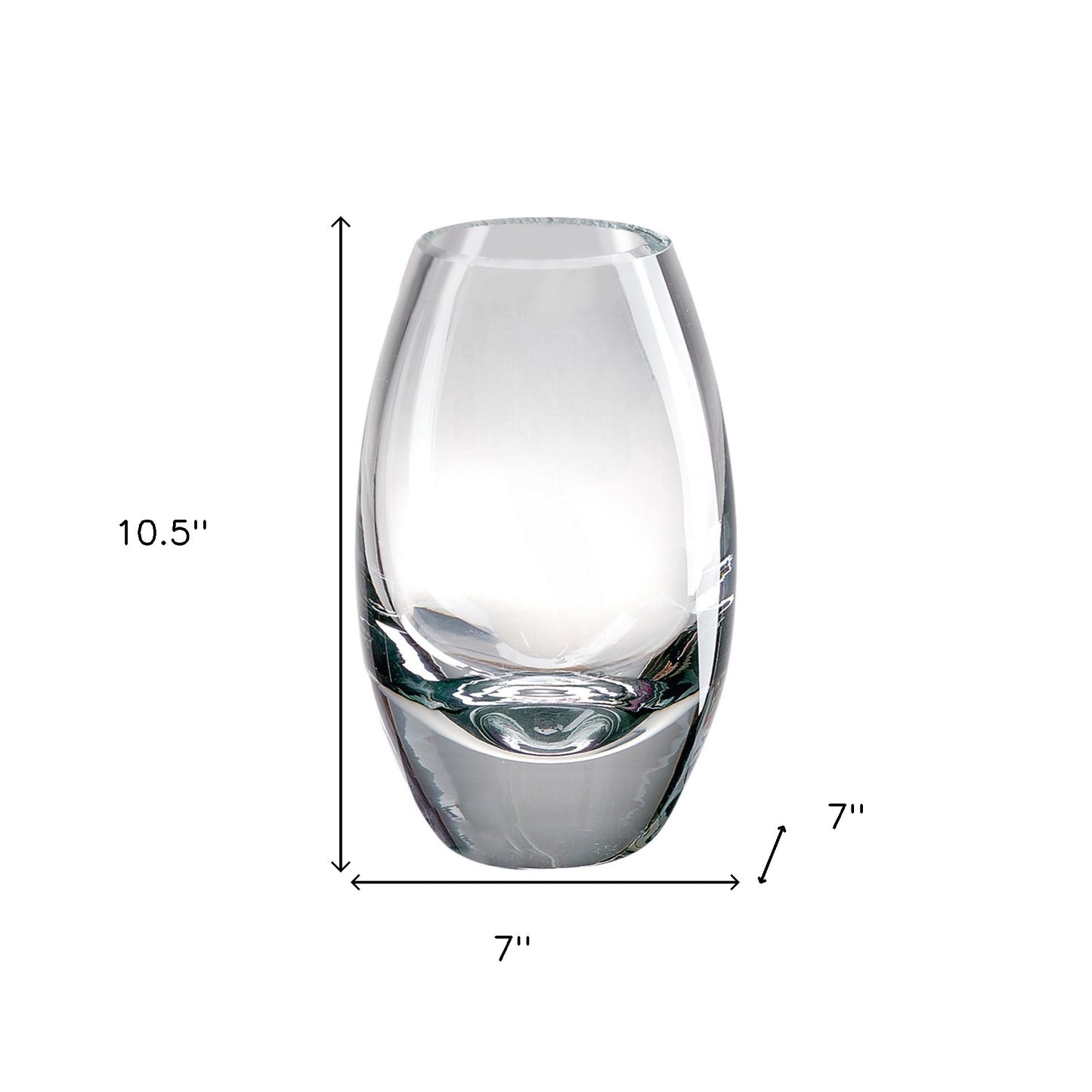 11" Clear Lead Free Crystal Oval Table Vase