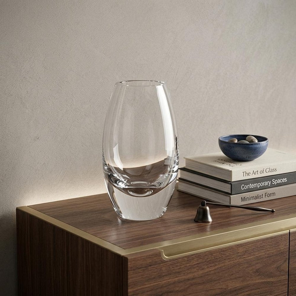 11" Clear Lead Free Crystal Oval Table Vase