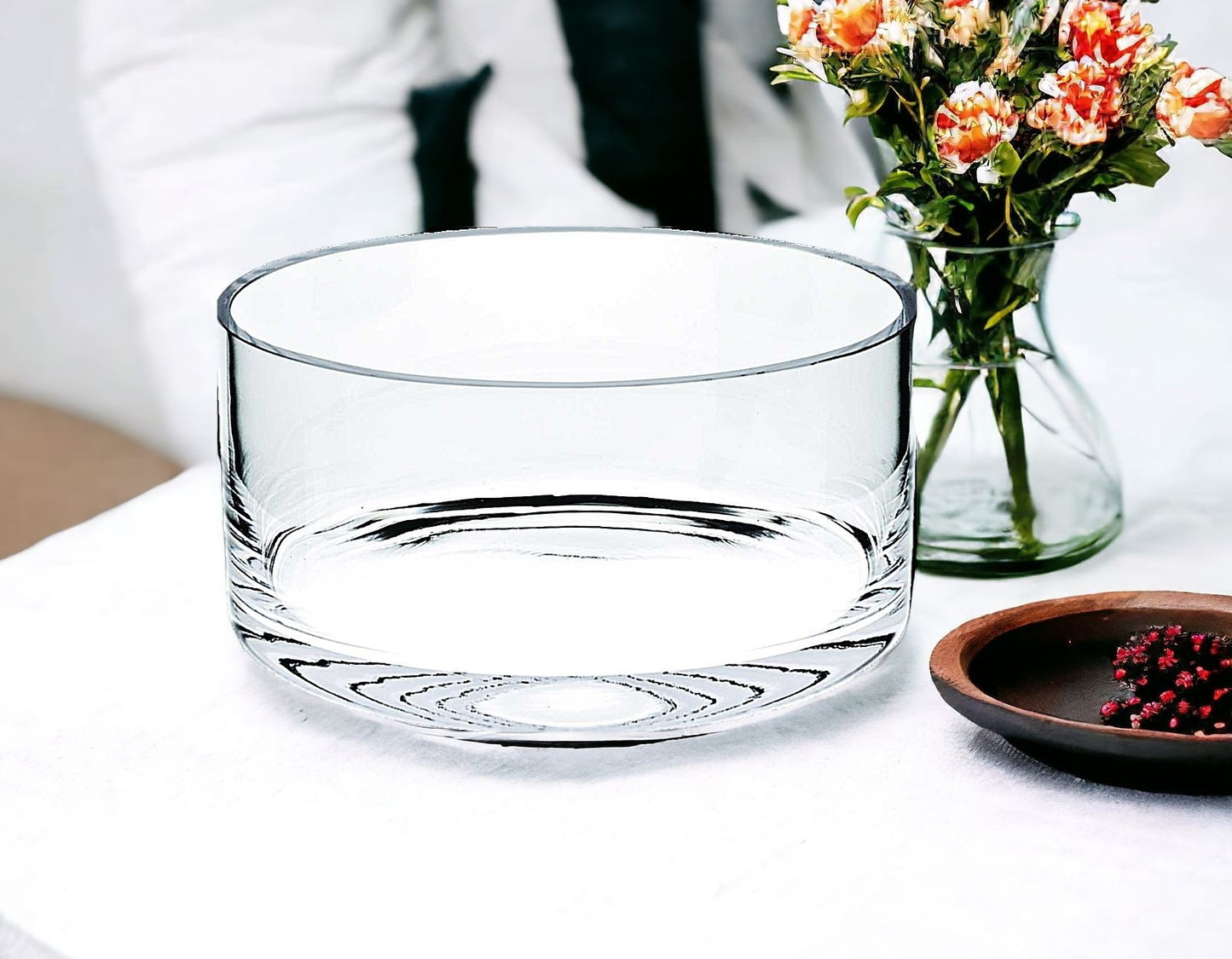 10" Mouth Blown Crystal European Made Crystal Bowl