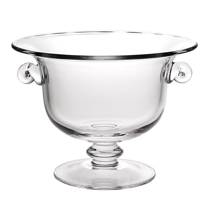 13" Clear Lead Free Crystal Round Pedestal Centerpiece Bowl With Handles