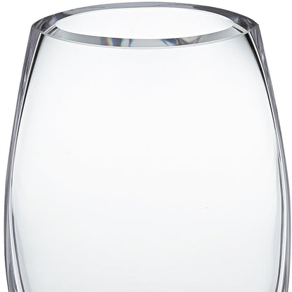 8" Clear Oval Crystal Glass Table Vase