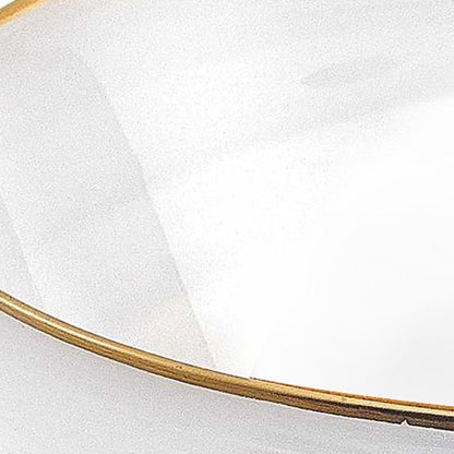 6" White And Gold Glass