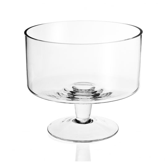 10" Clear Mouth Blown Crystal Round Trifle Bowl