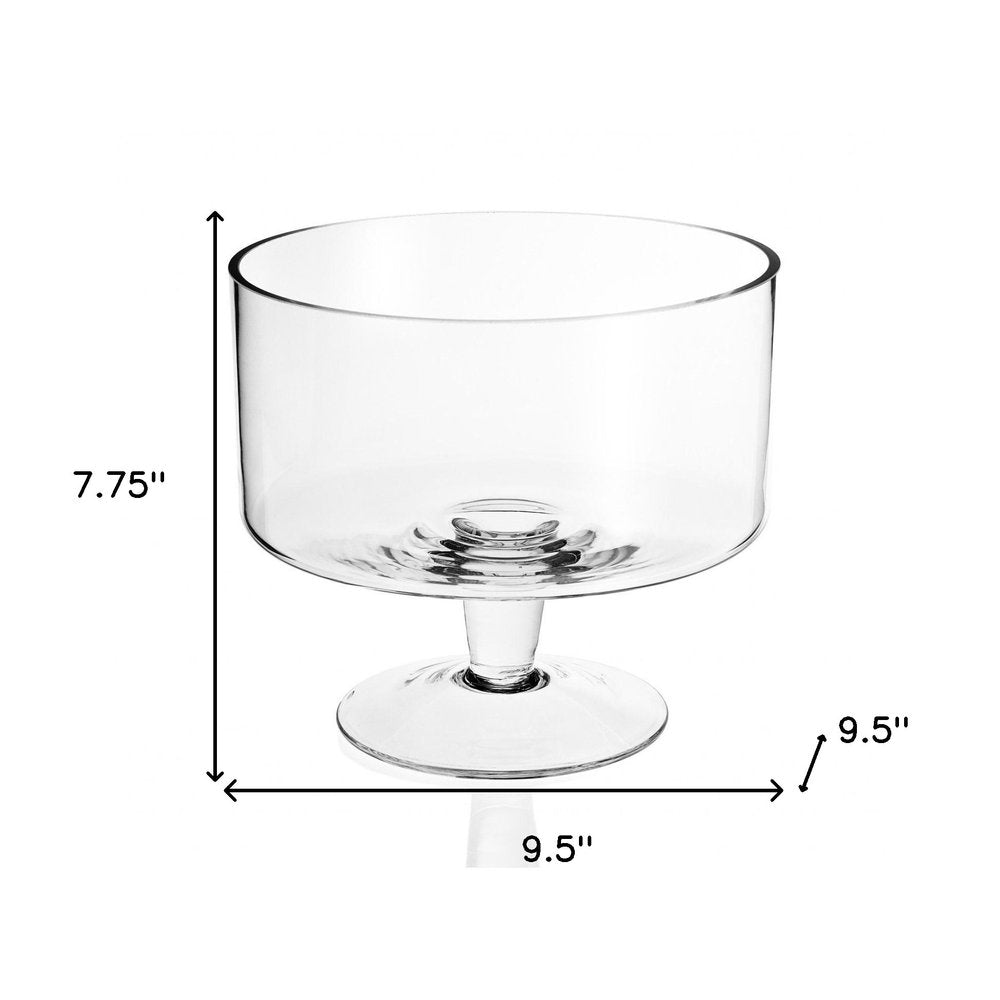 10" Clear Crystal Round Pedestal Trifle Bowl