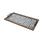 32" Gray Metal Indoor Outdoor Tray With Handles