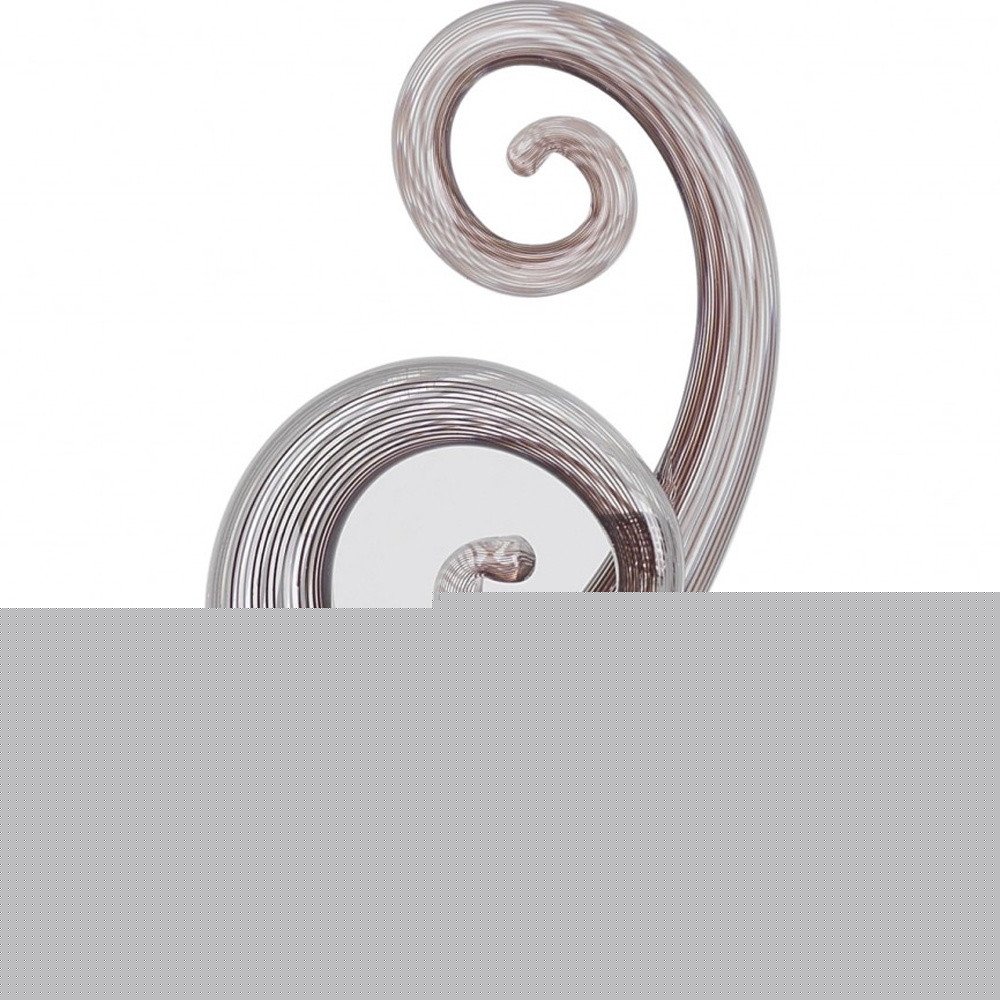11" Clear and Brown Murano Glass Modern Abstract Tabletop Sculpture