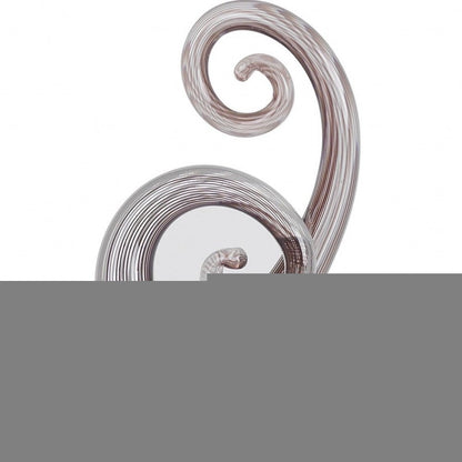 11" Clear and Brown Murano Glass Modern Abstract Tabletop Sculpture