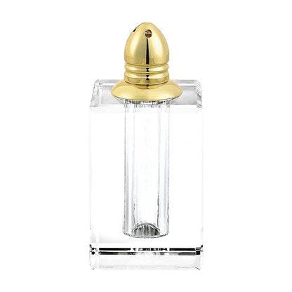 Set of Two Clear And Gold Crystal Pepper Shakers