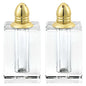 Set of Two Clear And Gold Crystal Pepper Shakers
