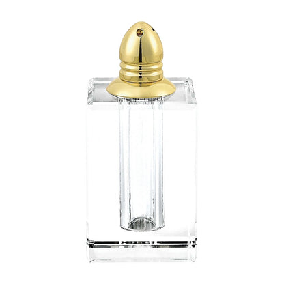 Set of Two Clear And Gold Crystal Pepper Shakers