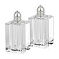 Set of Two Clear And Silver Crystal Pepper Shakers