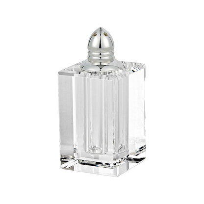 Set of Two Clear And Silver Crystal Pepper Shakers