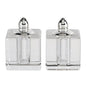 Set of Two Clear And Silver Crystal Pepper Shakers