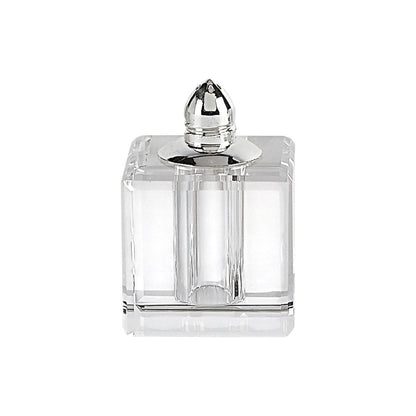 Set of Two Clear And Silver Crystal Pepper Shakers