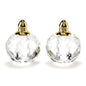 Set of Two Clear And Gold Crystal Geometric Pepper Shakers
