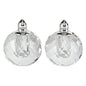 Set of Two Clear And Silver Crystal Geometric Pepper Shakers