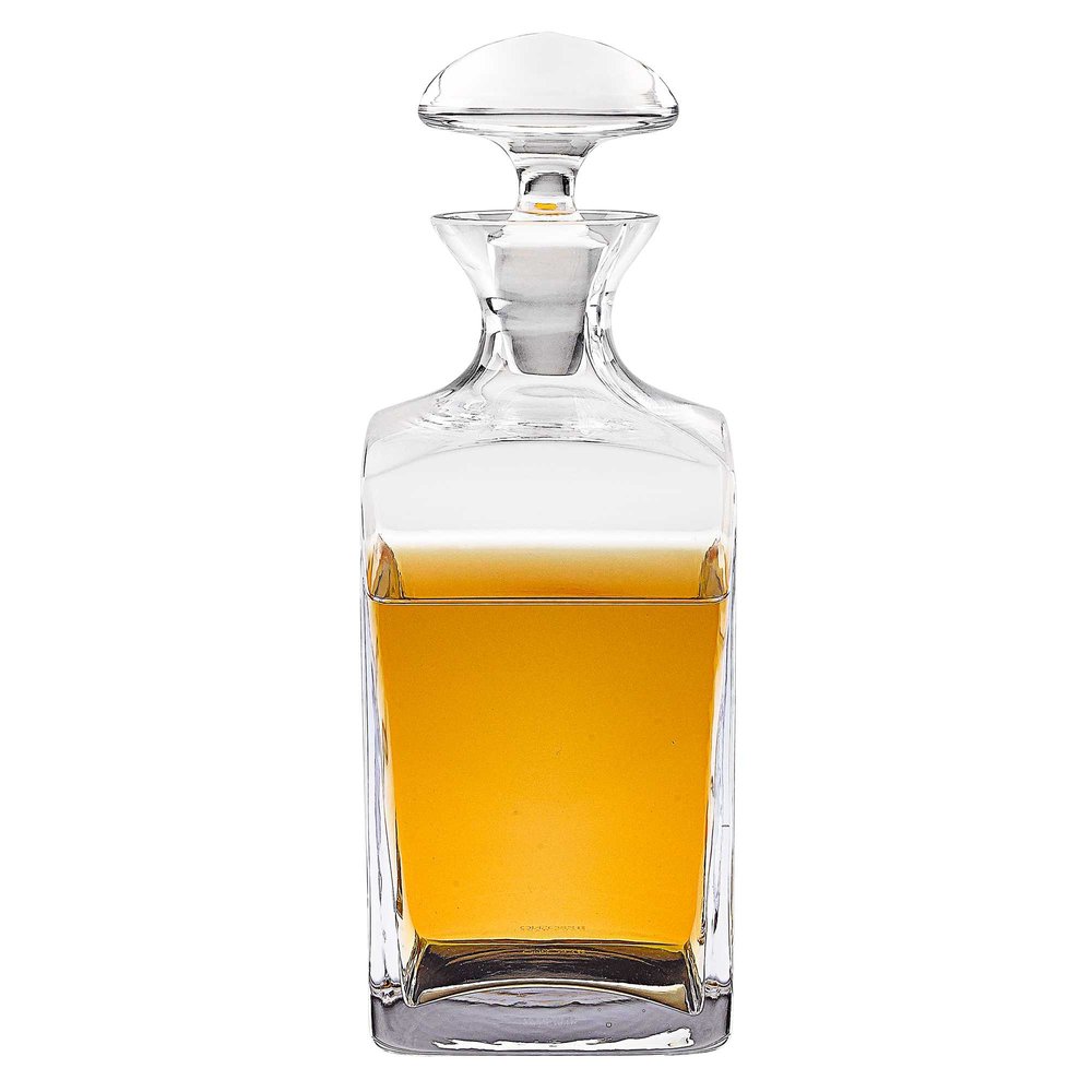 Clear Crystal Glass Squared Shape Stemless Decanter