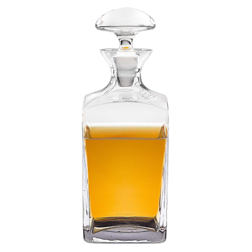 Clear Crystal Glass Squared Shape Stemless Decanter