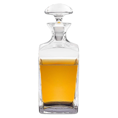 Clear Crystal Glass Squared Shape Stemless Decanter