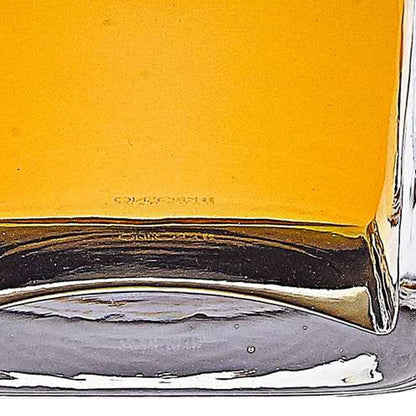 Clear Crystal Glass Squared Shape Stemless Decanter