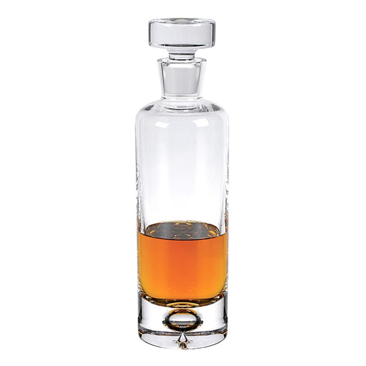 Mouth Blown European Crystal Round Decanter 28 Oz