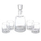 Set of Five Clear Crystal Straight Shape Stemless Decanter And Whiskey Glass