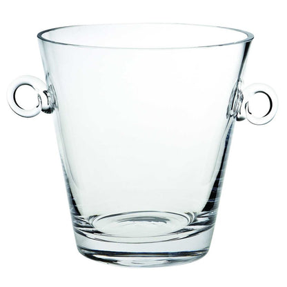 9" Clear Mouth Blown Crystal Ice Bucket