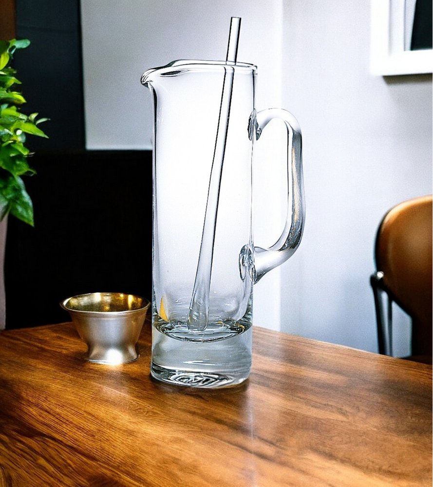 13" Clear Lead Free Crystal Martini Pitcher And Stirrer