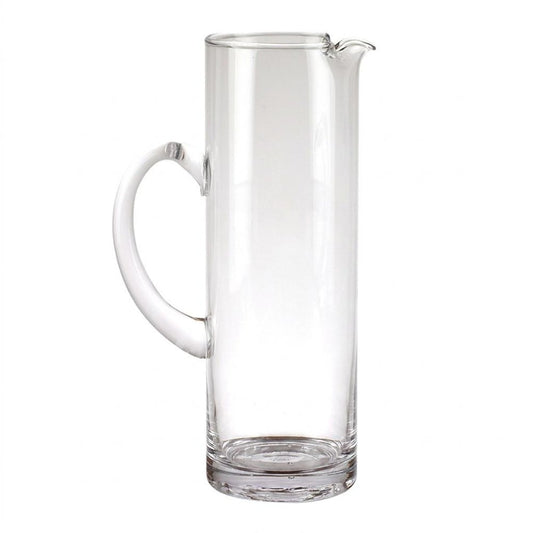 12" Clear Mouth Blown Lead Free Crystal Glass Pitcher
