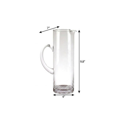 10" Clear Mouth Blown Lead Free Crystal Glass Pitcher