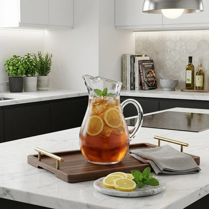 Mouth Blown Ice Tea  Martini Or Water Glass Pitcher  36 Oz