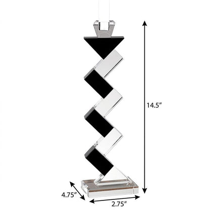 Black Crystal Geometric Tabletop Pillar Candle Holders