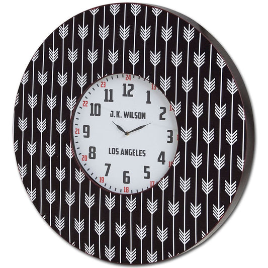 4" Circle Black And White Wood Analog Wall Clock