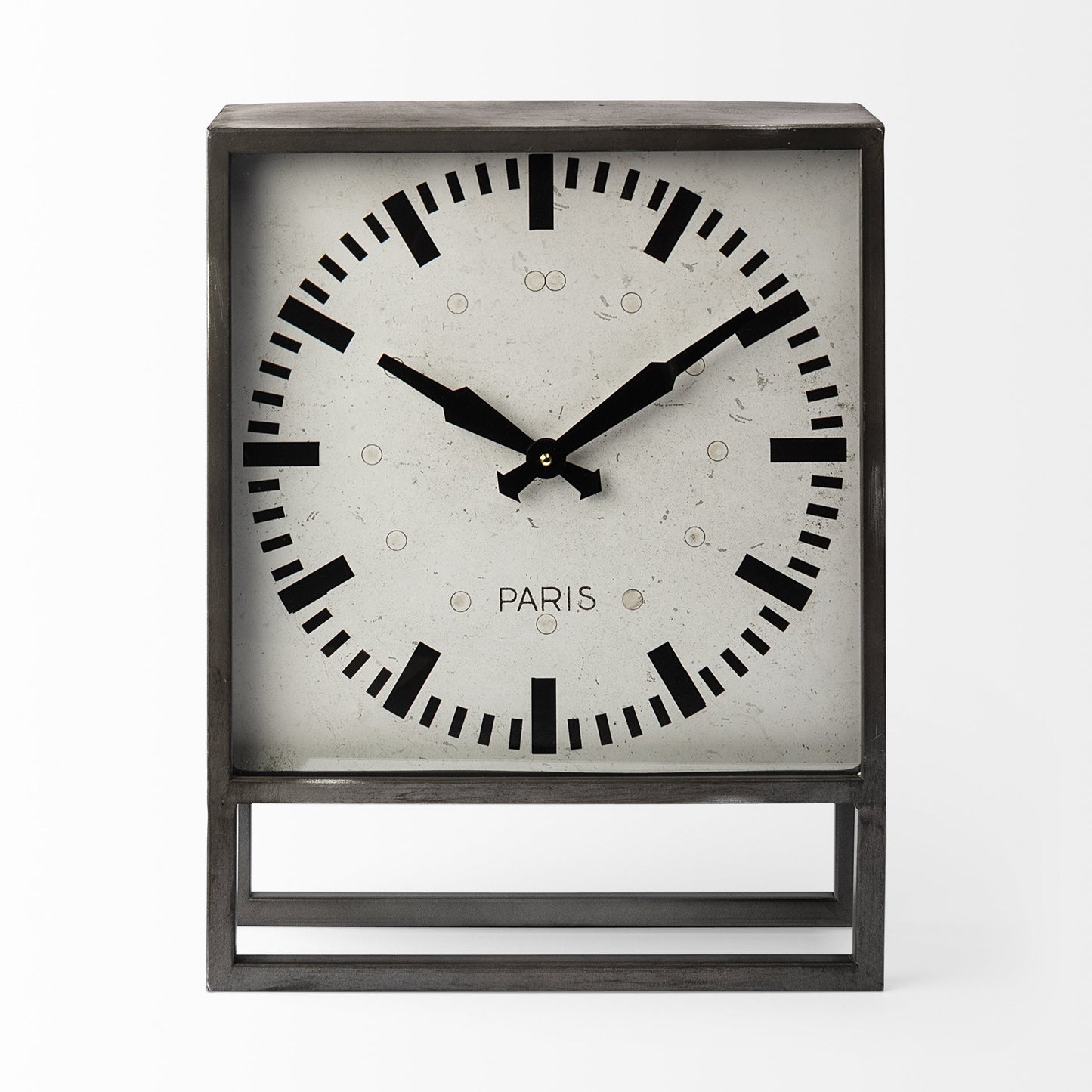 18" Gray Polyresin Table Clock