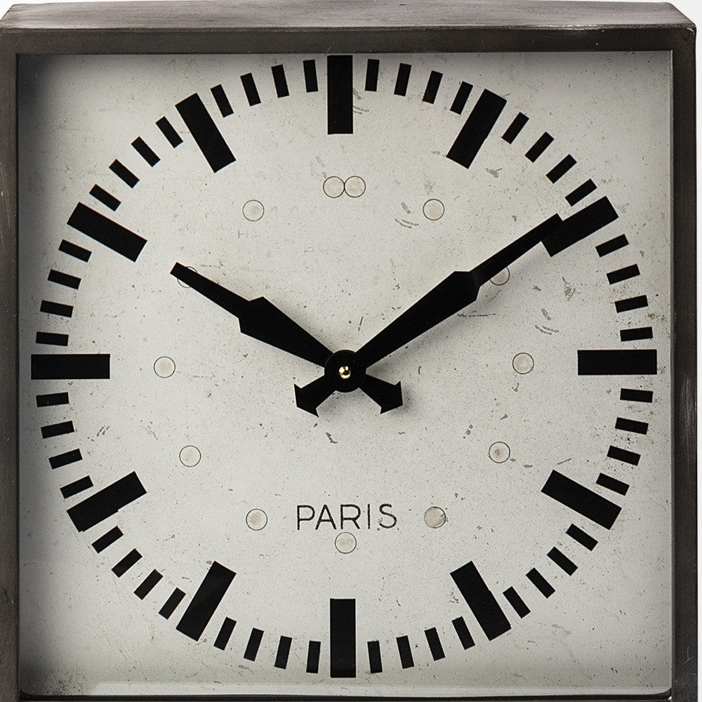 18" Gray Polyresin Table Clock