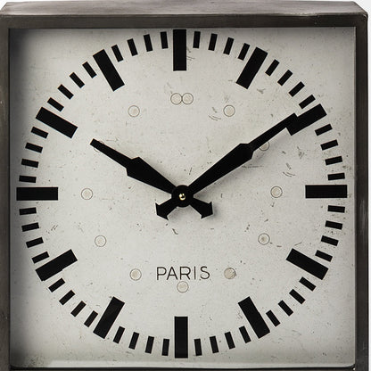 18" Gray Polyresin Table Clock