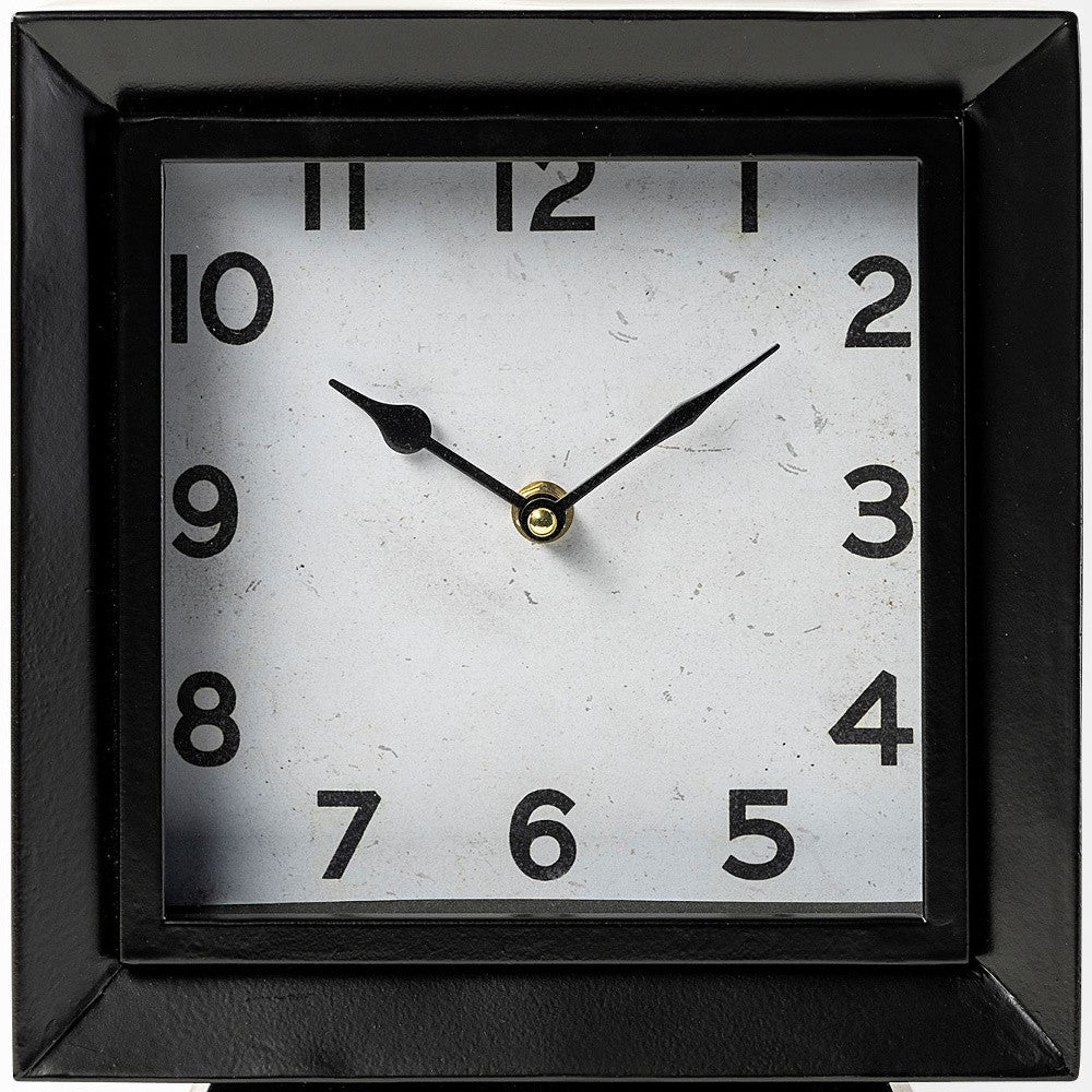 11" Black Fabric Table Clock